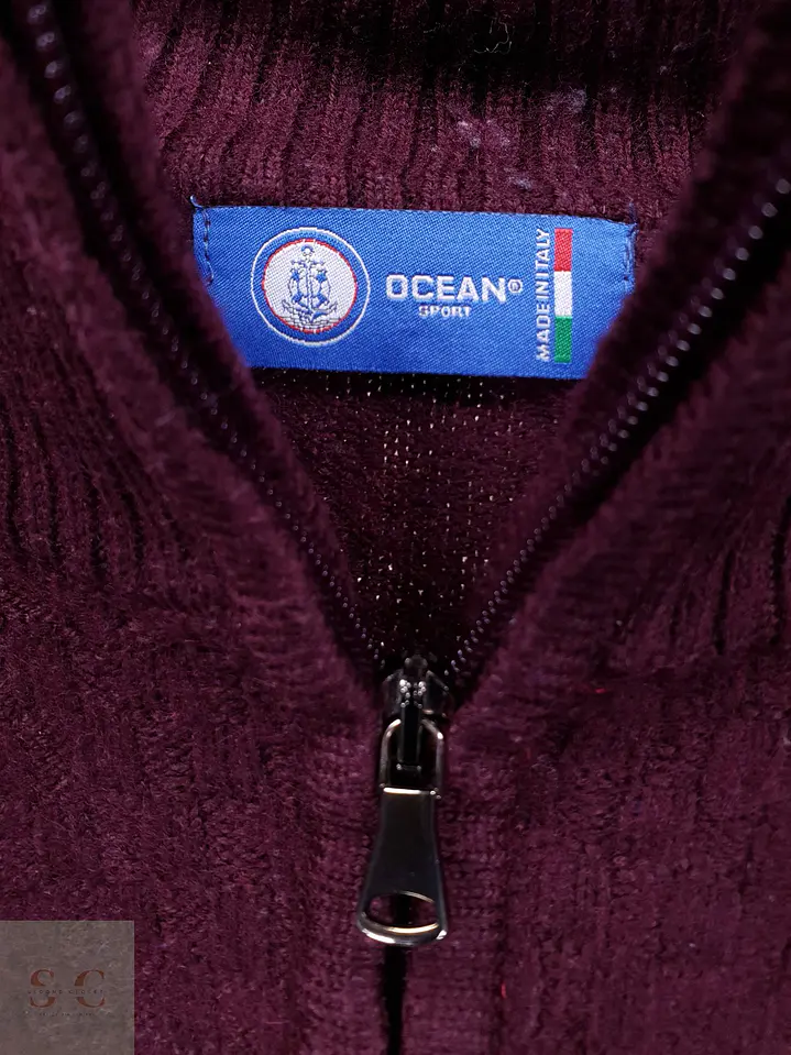Suéter de Punto con Media Cremallera Ocean Sport Made in Italy Talla L 3