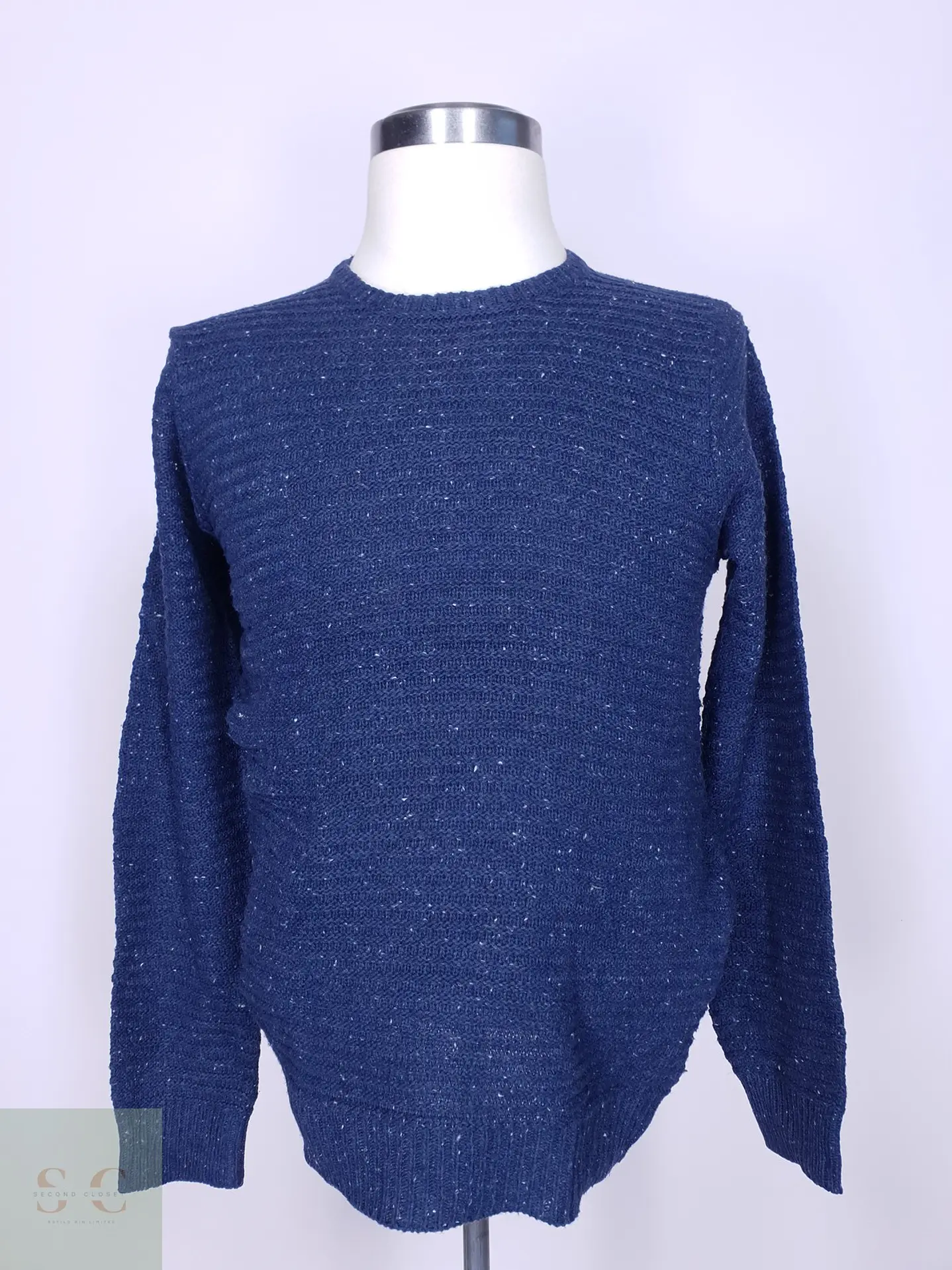 Suéter Texturizado Cuello Redondo Azul Jaspeado Alcott Talla SM 2
