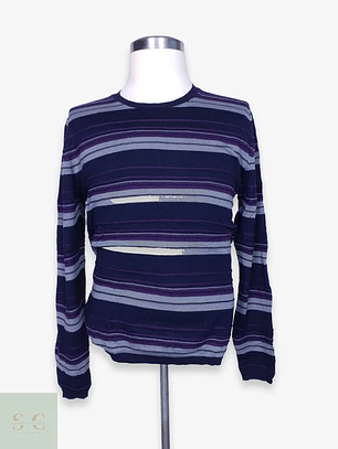 Suéter a Rayas en Pura Lana ETRO Milano Made in Italy Talla ML