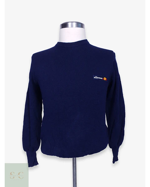 Suéter de Pura Lana Virgen Cuello Redondo Ellesse Made in Italy Talla SM