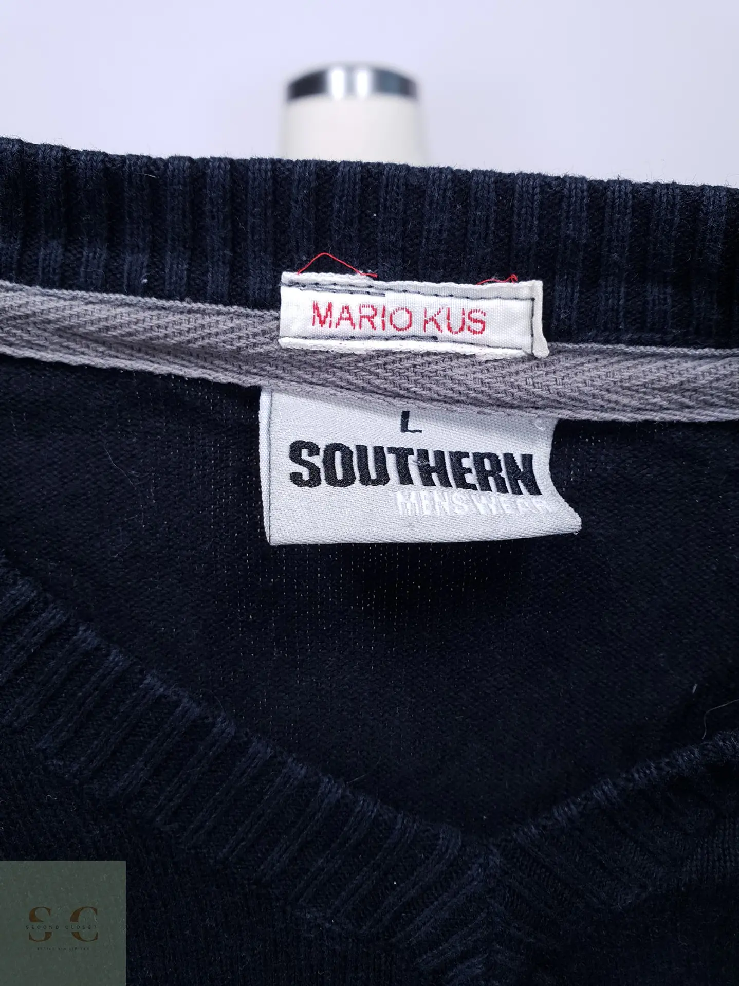 Suéter de Algodón Cuello en V Southern Menswear Talla ML 3