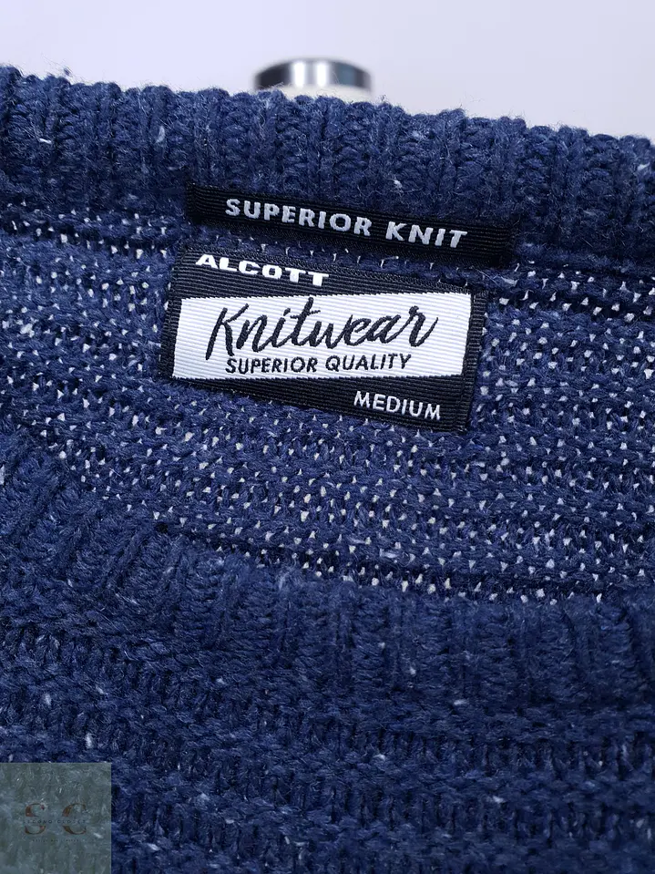 Suéter Texturizado Cuello Redondo Azul Jaspeado Alcott Talla SM 3