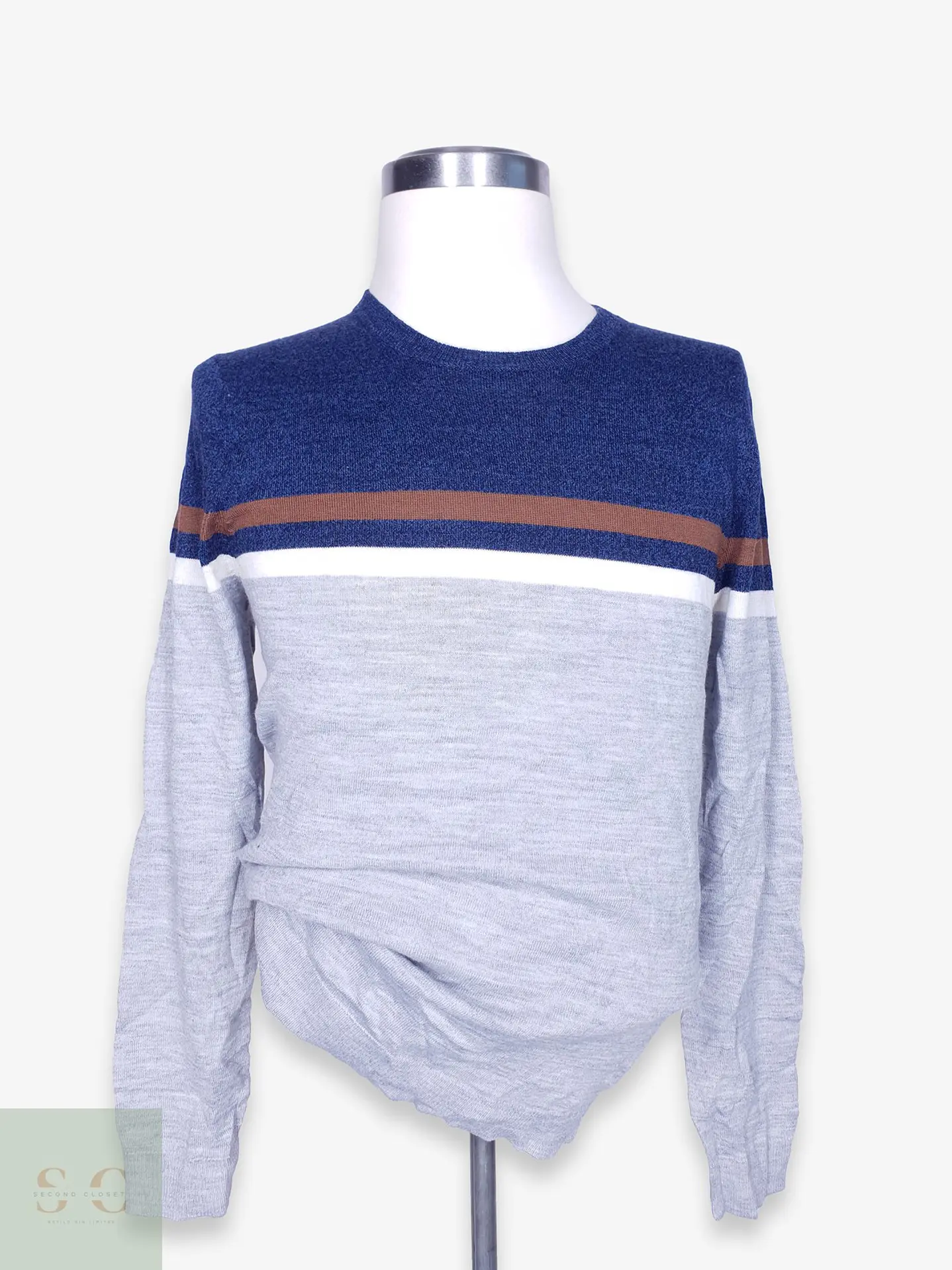 Suéter Colorblock en Mezcla de Lana Merino Cuello Redondo APT.9 Talla M 1