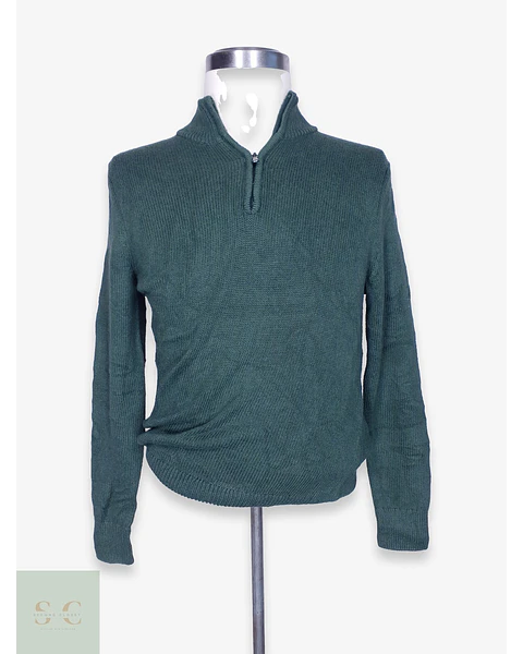 Suéter Tejido Cuello Medio Cierre Verde Sonoma Goods for Life Talla S