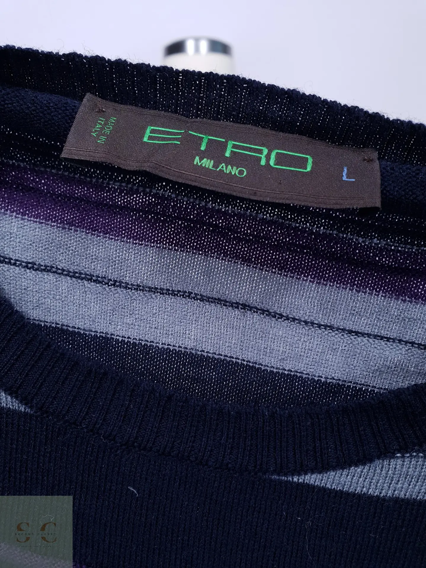 Suéter a Rayas en Pura Lana ETRO Milano Made in Italy Talla ML 3