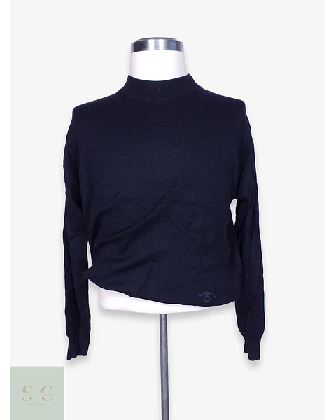 Suéter Mock Neck de Lana Merino Navigare Negro Talla LXL