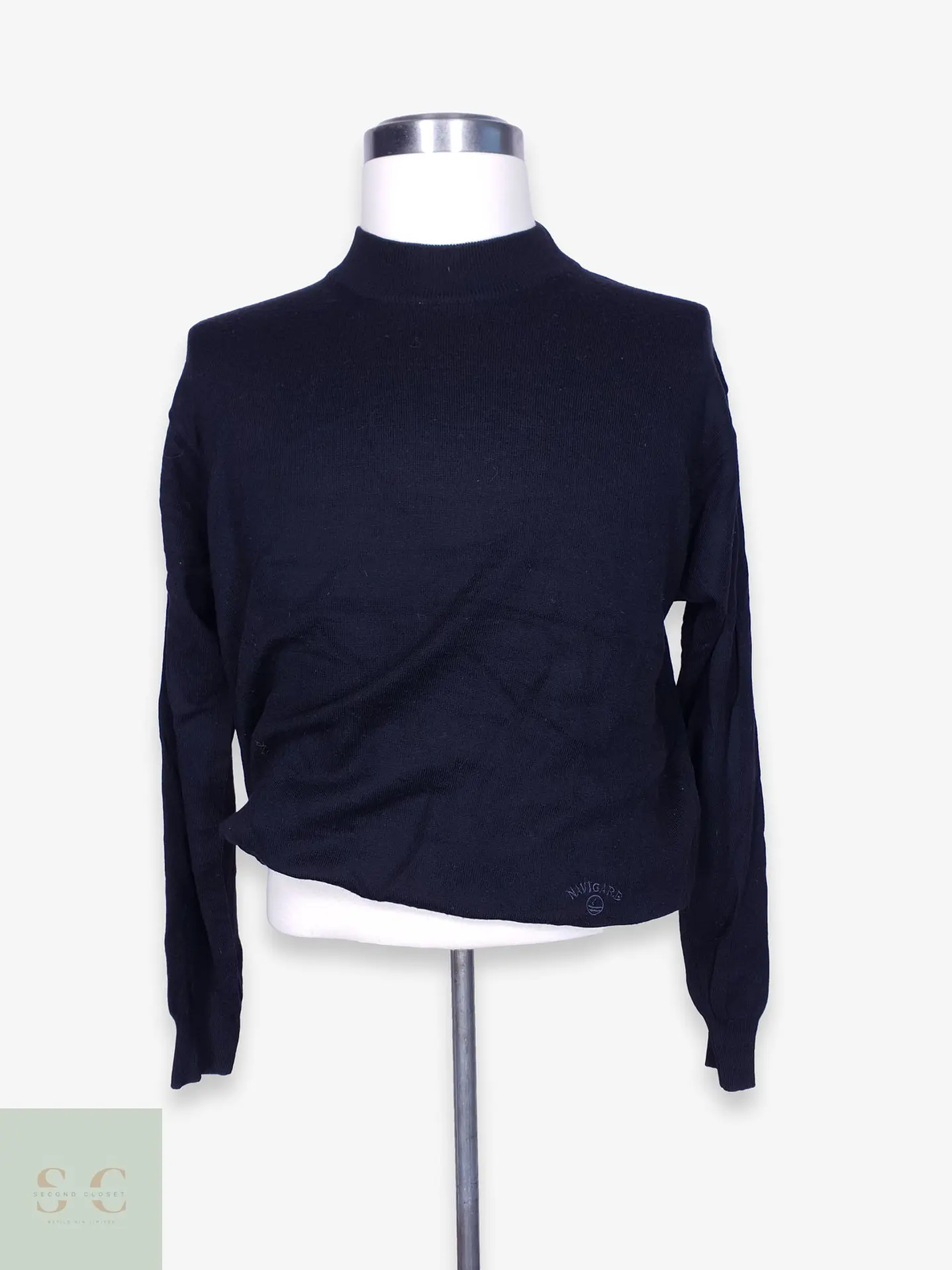Suéter Mock Neck de Lana Merino Navigare Negro Talla LXL 1