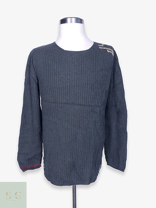 Suéter de Punto Acanalado Verde Musgo Officina36 Talla LXL