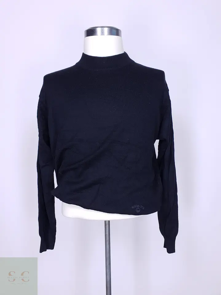 Suéter Mock Neck de Lana Merino Navigare Negro Talla LXL 2