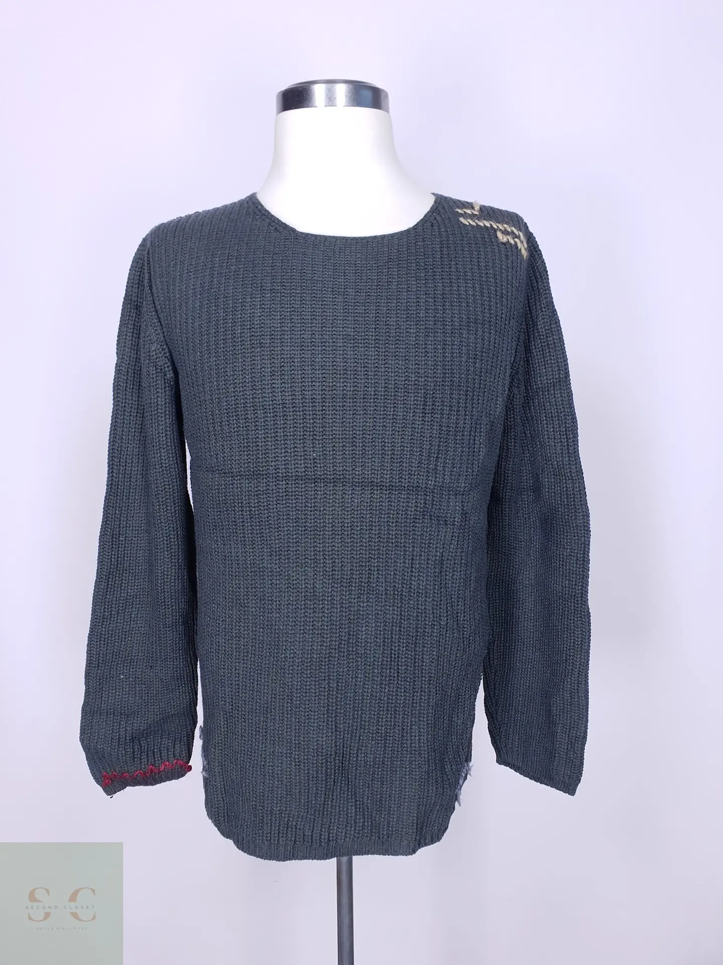 Suéter de Punto Acanalado Verde Musgo Officina36 Talla LXL 2