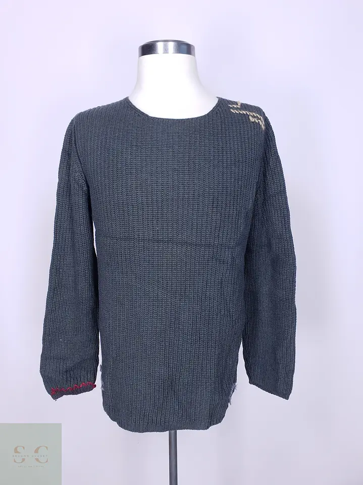 Suéter de Punto Acanalado Verde Musgo Officina36 Talla LXL 2