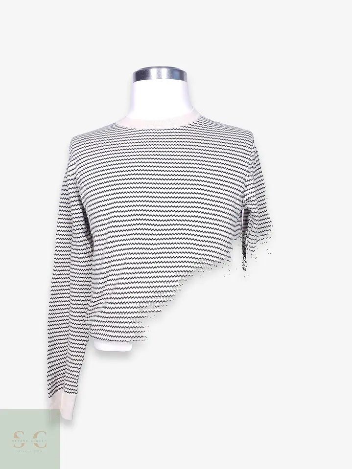 Suéter Tejido en Microdiseño Zigzag Cuello Redondo Selected Homme Talla ML 4