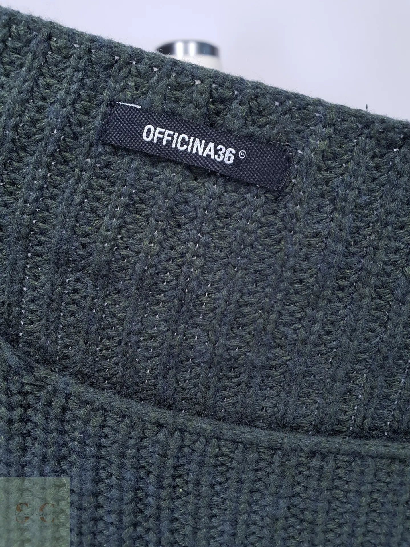 Suéter de Punto Acanalado Verde Musgo Officina36 Talla LXL 3