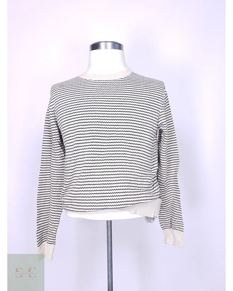 Suéter Tejido en Microdiseño Zigzag Cuello Redondo Selected Homme Talla ML