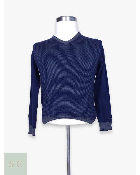 Suéter Cuello en V de Mezcla Lana Merino RER-TRE Made in Italy Talla S