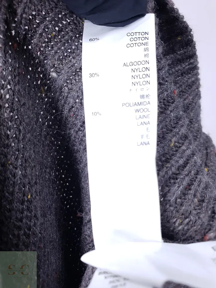 Suéter Henley Moteado en Mezcla de Algodón y Lana Gap Talla L 4