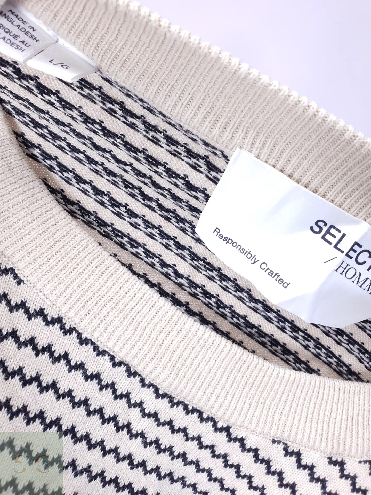 Suéter Tejido en Microdiseño Zigzag Cuello Redondo Selected Homme Talla ML 2