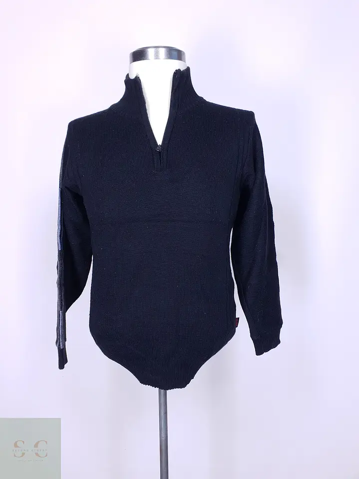 Suéter de Lana Merino con Medio Cierre Ocean Sport Made in Italy Talla L 2