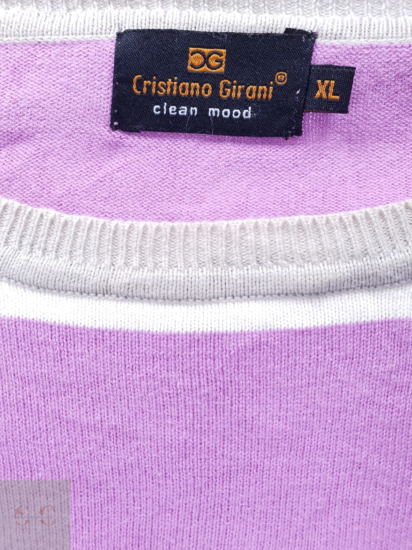 Suéter Tejido a Rayas en Algodón Cuello Redondo Cristiano Girani Talla ML 3
