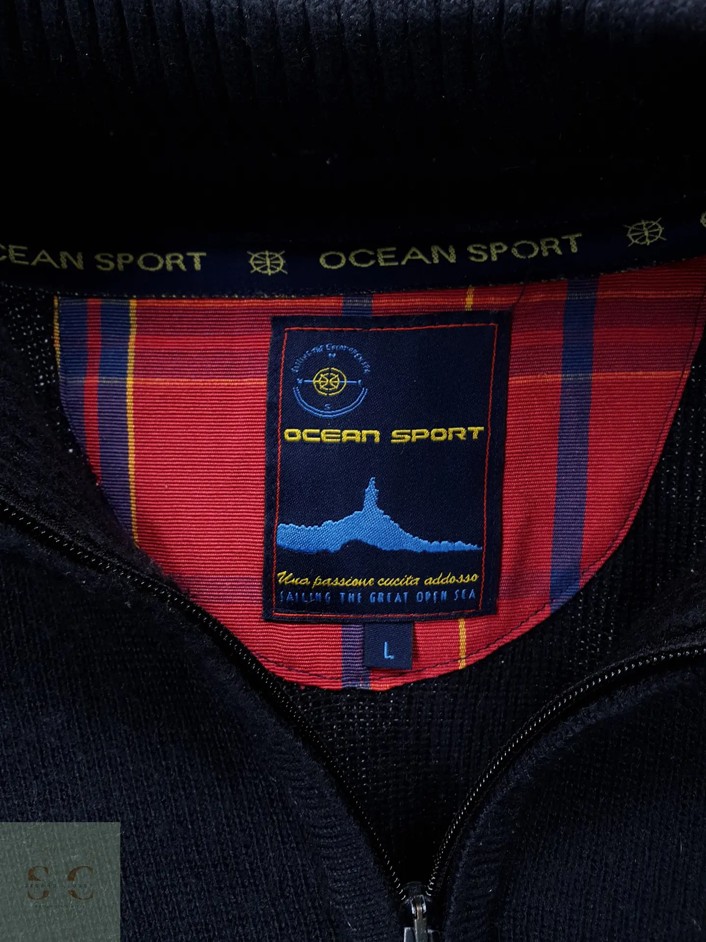 Suéter de Lana Merino con Medio Cierre Ocean Sport Made in Italy Talla L 3