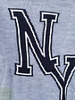 Suéter Largo Gris Estilo Varsity NY Tezenis Talla L - Miniatura 4