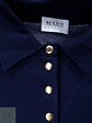 Suéter Polo en Lana Merino Superfine Azul Marino März München Talla ML - Miniatura 3
