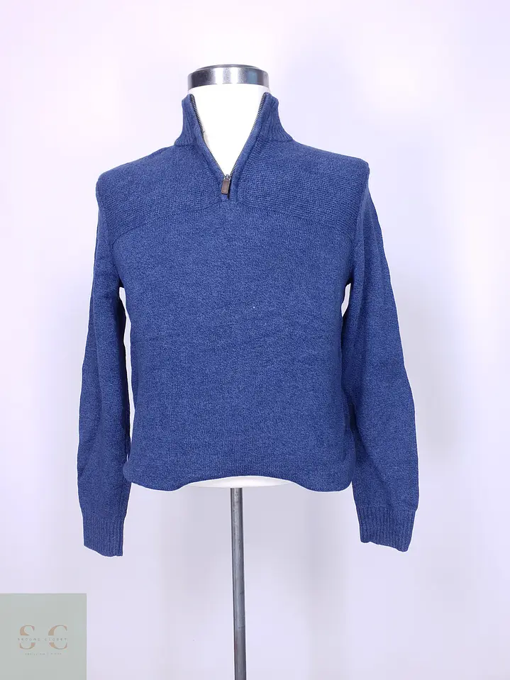 Suéter de Algodón Cuello Cierre Media Caña Dockers Azul Talla ML 2
