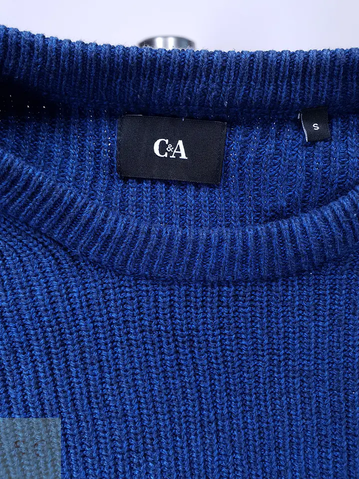 Suéter de Algodón Punto Acanalado Cuello Redondo C&A Talla M 3