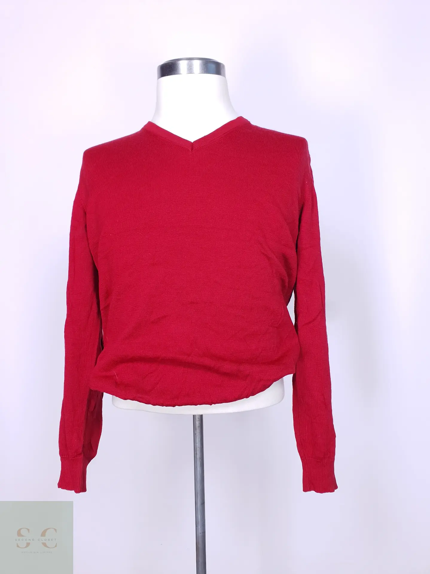 Suéter de Lana Virgen Merino Cuello en V Maerz Muenchen Talla L 2