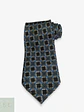 Corbata Vintage con Micropatrón Geométrico Azul y Negro - Miniatura 1