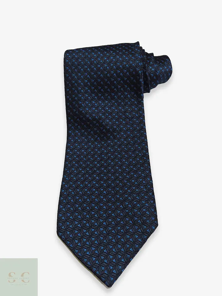 Corbata de Seda Micropatrón Azul van Laack 1