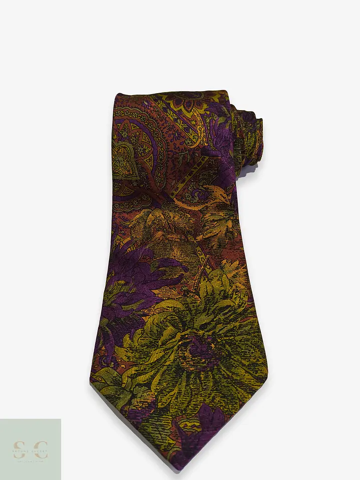 Corbata de Seda Paisley Botánico Giordano 1