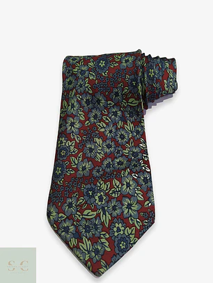 Corbata de Seda Italiana con Estampado Floral Angelo