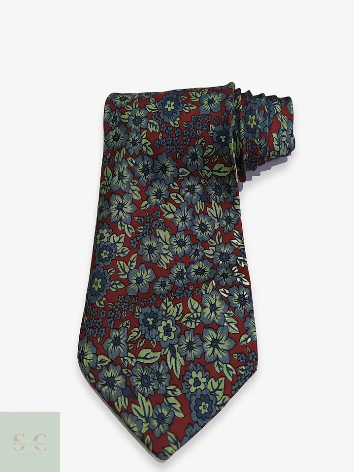 Corbata de Seda Italiana con Estampado Floral Angelo 1