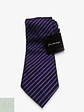 Corbata de Seda a Rayas Diagonales Morado y Negro Via Marenzo Milano - Miniatura 1