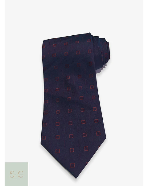 Corbata Azul Marino con Micropatrón Geométrico Orrera