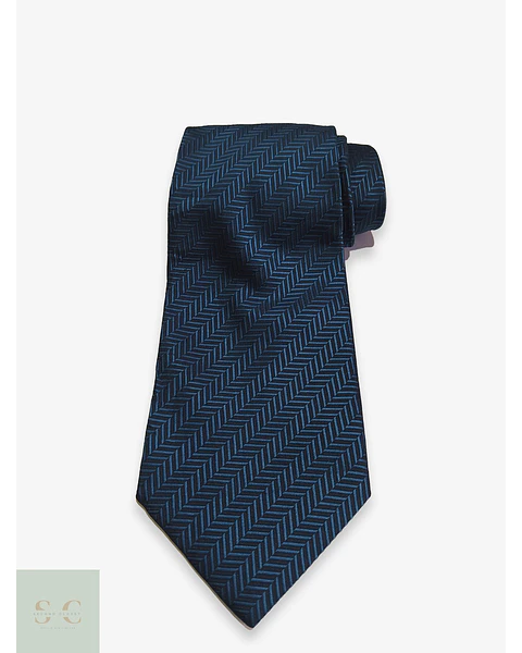 Corbata Azul Marino con Patrón de Espiga Infinity