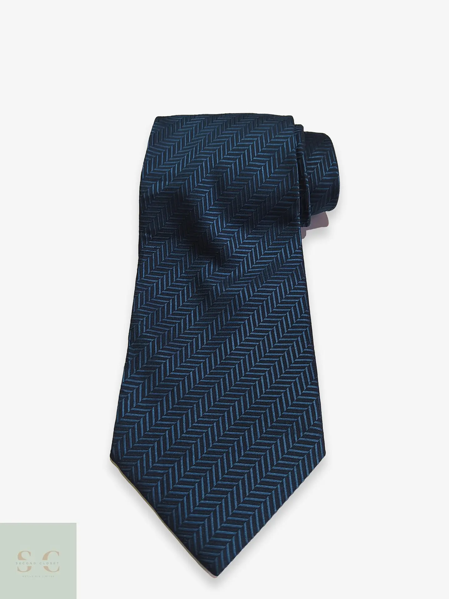 Corbata Azul Marino con Patrón de Espiga Infinity 1