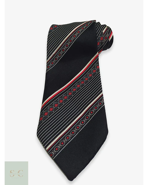 Corbata Kingsway Vintage a Rayas Regimentales y Patrón Geométrico