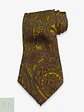 Corbata de Seda Vintage con Patrón Paisley en Tonos Mostaza y Verde Oliva - Miniatura 1