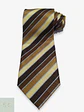 Corbata Vintage 100% Seda a Rayas Regimental Café y Dorado - Miniatura 1