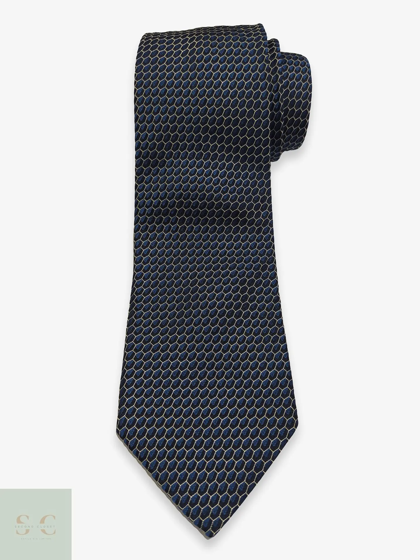 Corbata de Seda Micropatrón Geométrico BOSS Hugo Boss Made in Italy 1