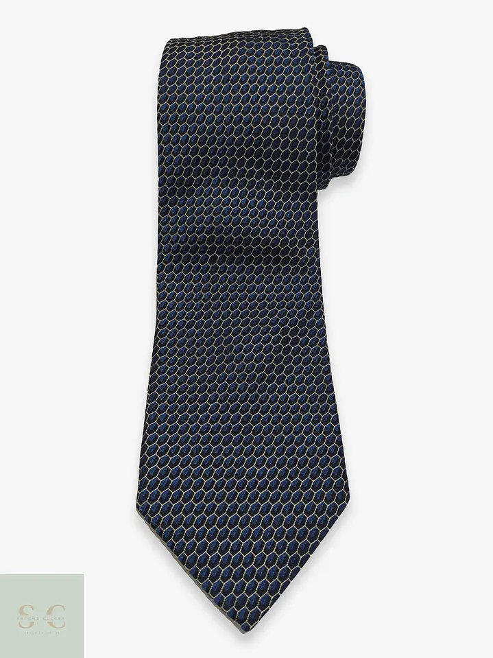 Corbata de Seda Micropatrón Geométrico BOSS Hugo Boss Made in Italy 1