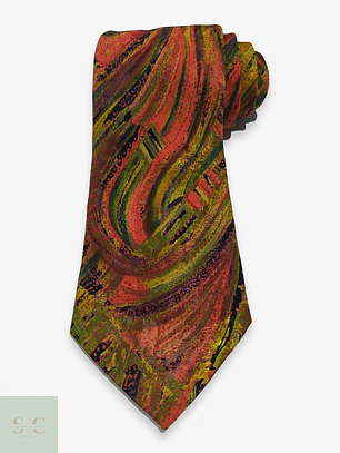 Corbata de Seda Vintage Grand Prix con Diseño Abstracto Artístico