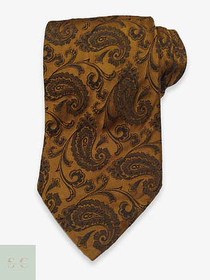 Corbata de Seda Paisley Ocre Dorado Altea Milano