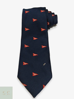 Corbata Vintage ICT Hamburg Motif Náutico Azul Marino