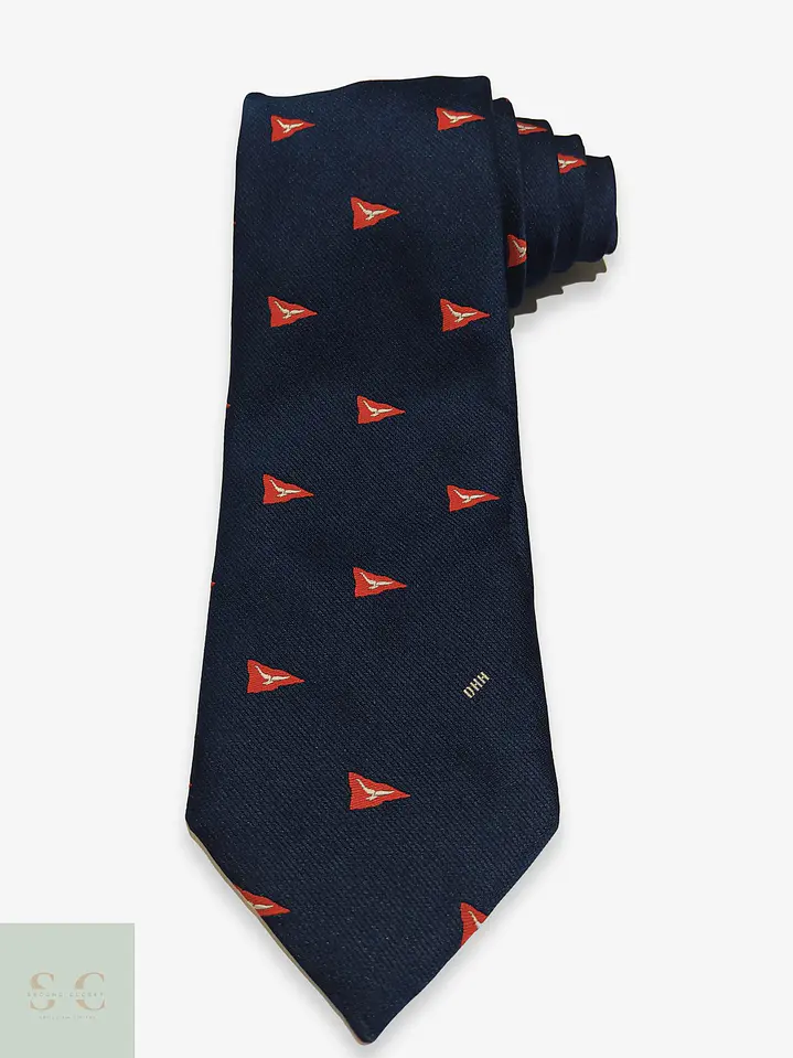 Corbata Vintage ICT Hamburg Motif Náutico Azul Marino 1