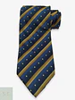 Corbata a Rayas Regimental Azul Marino y Dorado - Miniatura 1