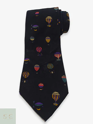 Corbata de Seda Hemley con Motivo de Globos Aerostáticos