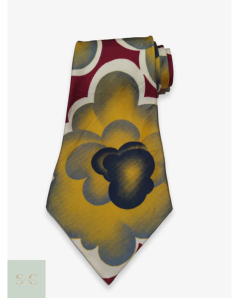 Corbata Vintage Maica International en Rayón con Estampado Art Déco